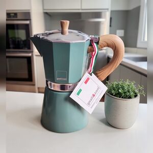 Gnali & Zani Venice Pink Italian Aluminum Espresso 9 Cups Coffee Maker Pot NWT